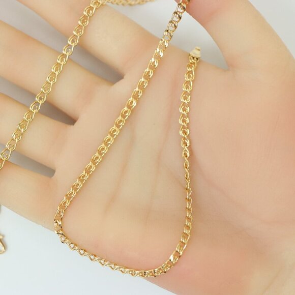 "Shiny Rose Gold Curb Chain Necklace with Sleek Polished Finish , XPNL0175 - Picture 4 of 12